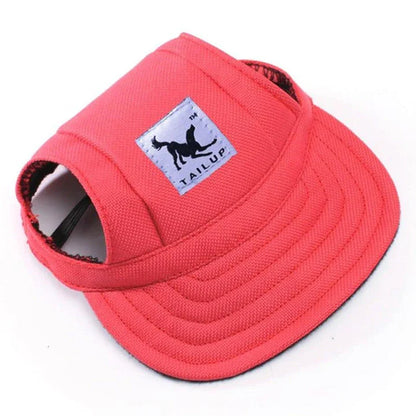 A stylish canvas pet cap with vibrant animal-themed prints, designed for comfort and fashion-forward canine companions.