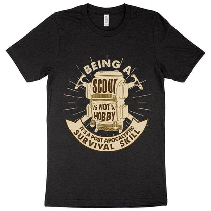 Official Scout T-Shirt in Asphalt colour, featuring premium Airlume cotton construction and a classic scouting design