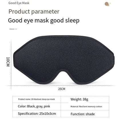 Luxurious 3D sleep mask with mulberry silk and memory foam for ultimate comfort and light blocking