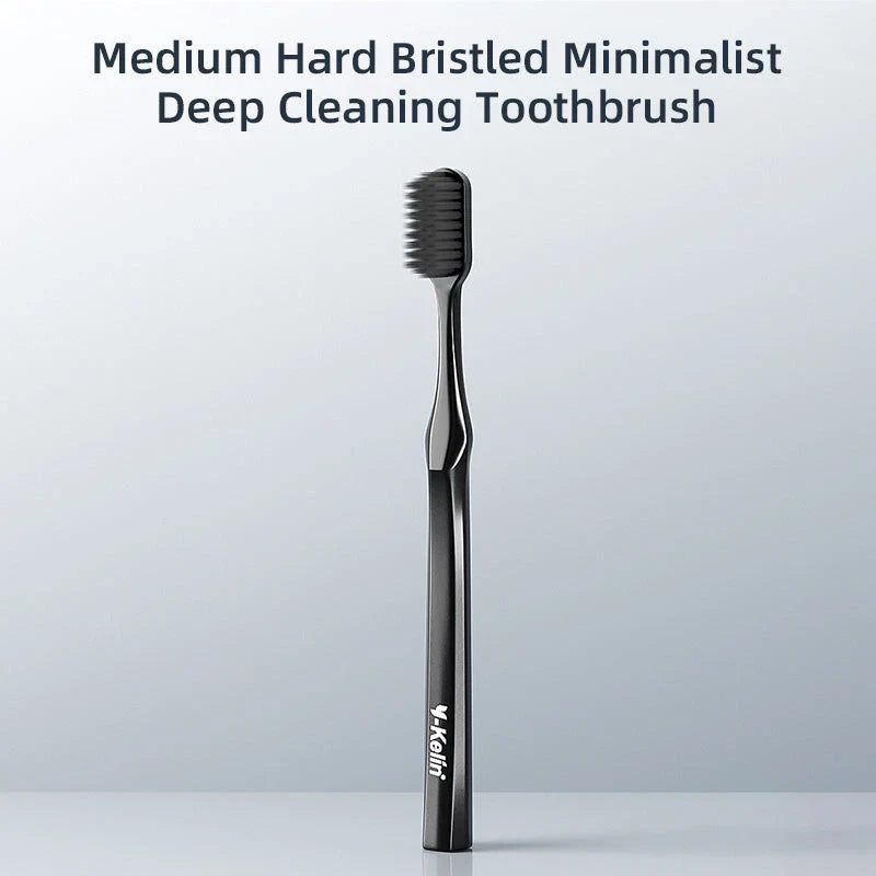 Premium Extra Hard Men's Toothbrush Cleaning Set with Small and Medium Bristles for Thorough Plaque Removal and Oral Hygiene