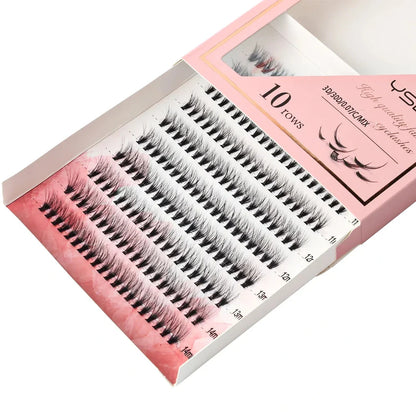 Premium mink eyelash extensions in various lengths and thicknesses for a captivating, natural-looking eye enhancement