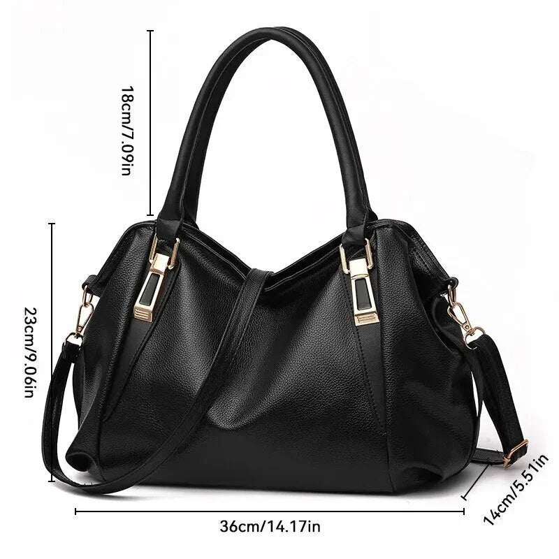 Premium Casual Chic Shoulder Bag in Blue colour, featuring a spacious interior, soft PU material, and a timeless design for the modern British woman.