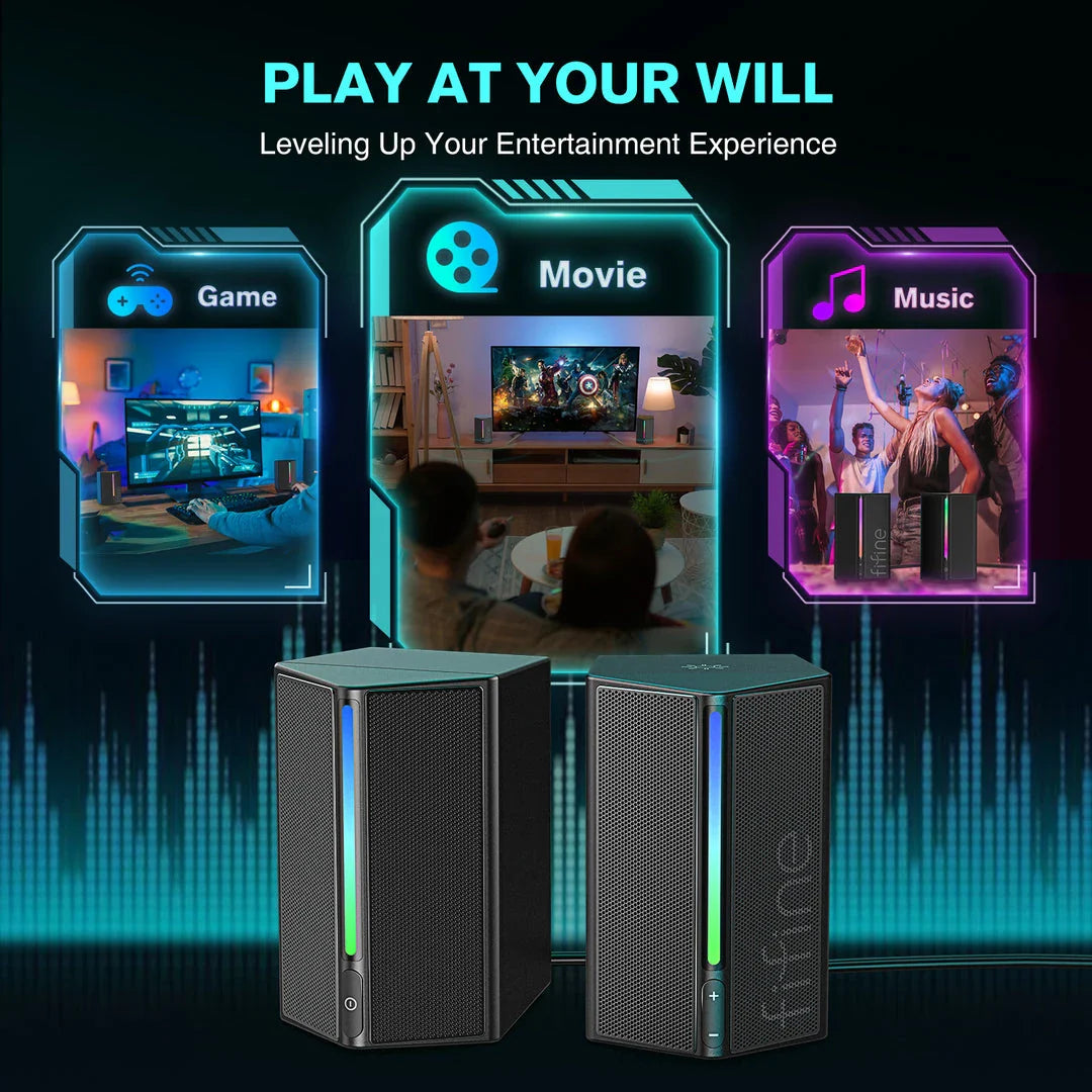 Premium Gaming Sound Box with stereo surround sound, 360-degree audio immersion, and customisable RGB lighting for an exceptional entertainment experience.
