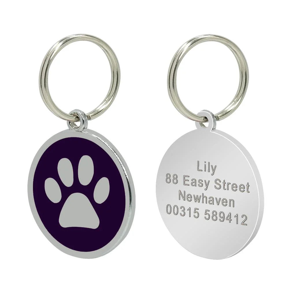 Premium Personalised Pet ID Tag in Various Colours for Cats and Dogs