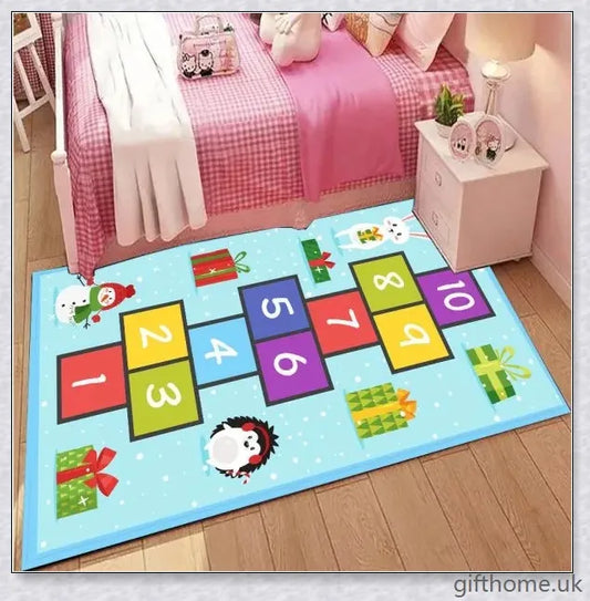 Cartoon-patterned flannel absorbent mat in various sizes and colours for a cosy bedroom