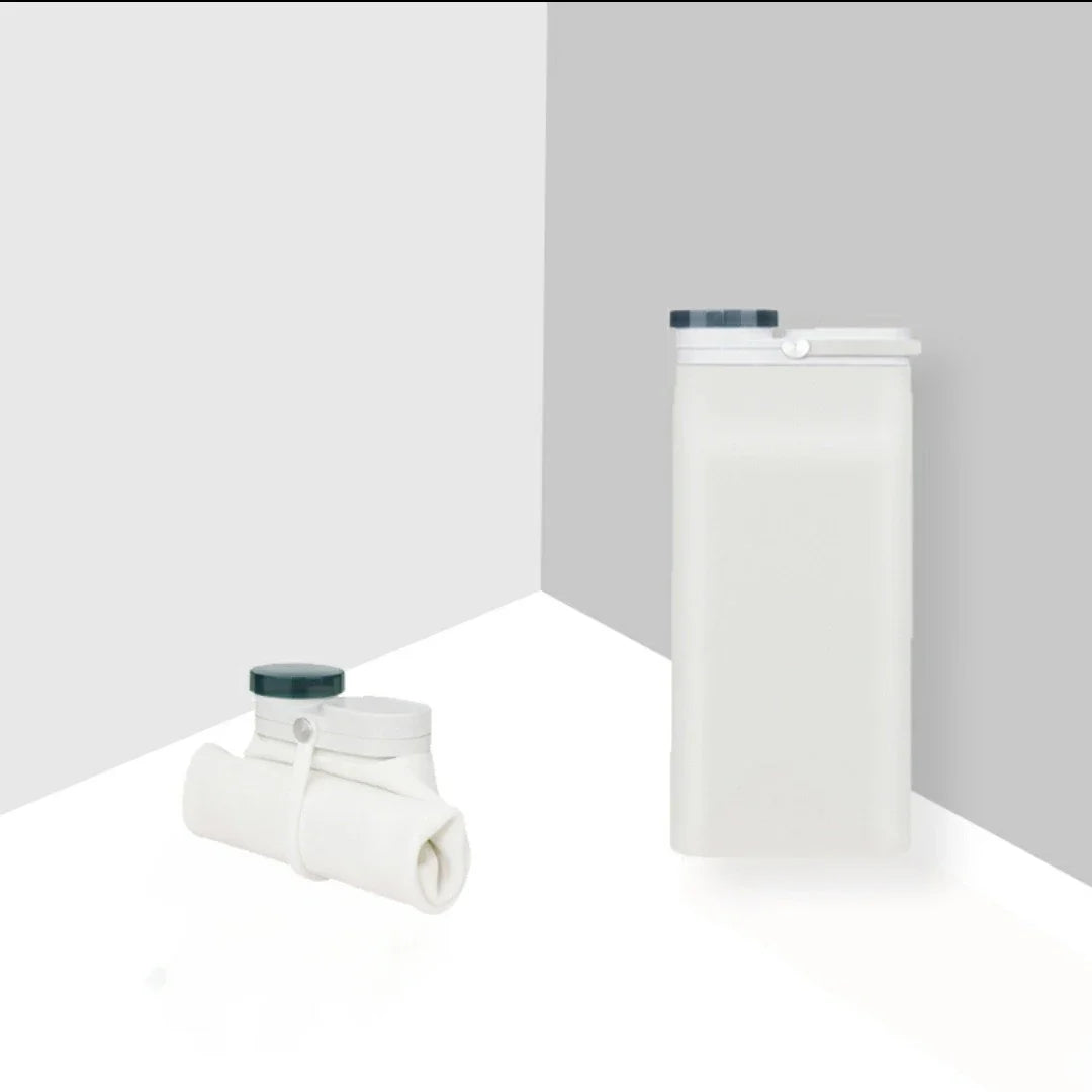 Compact and stylish folding cup made of soft silicone, available in various colours, perfect for on-the-go refreshment