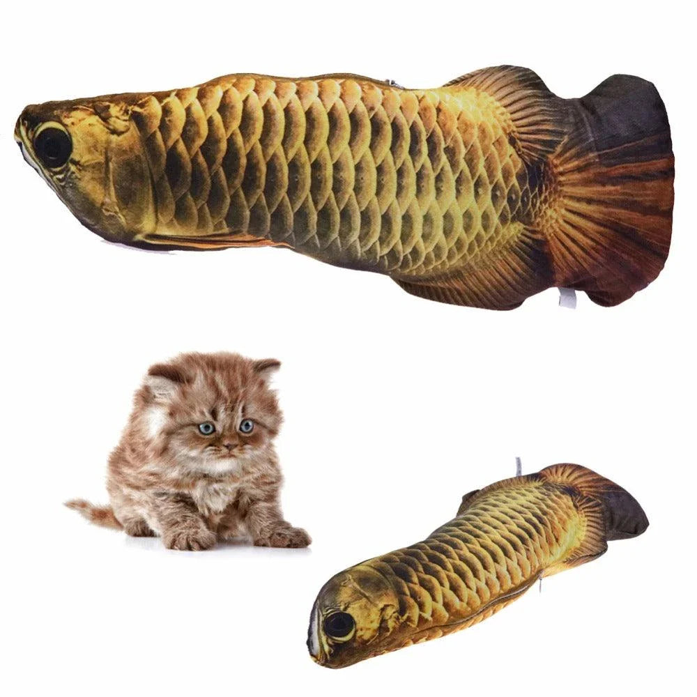 Charming fish-shaped pet toy with plush construction and catnip scent, perfect for active playtime and snuggling with cats and small dogs.