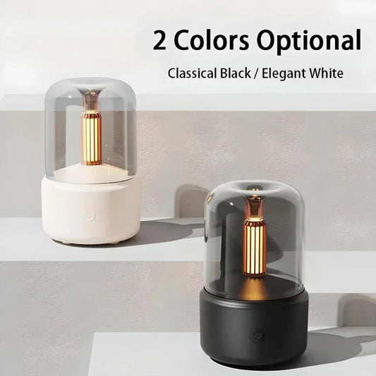 Essential Oil Aroma Diffuser with Soothing Candlelight Effect and LED Lighting