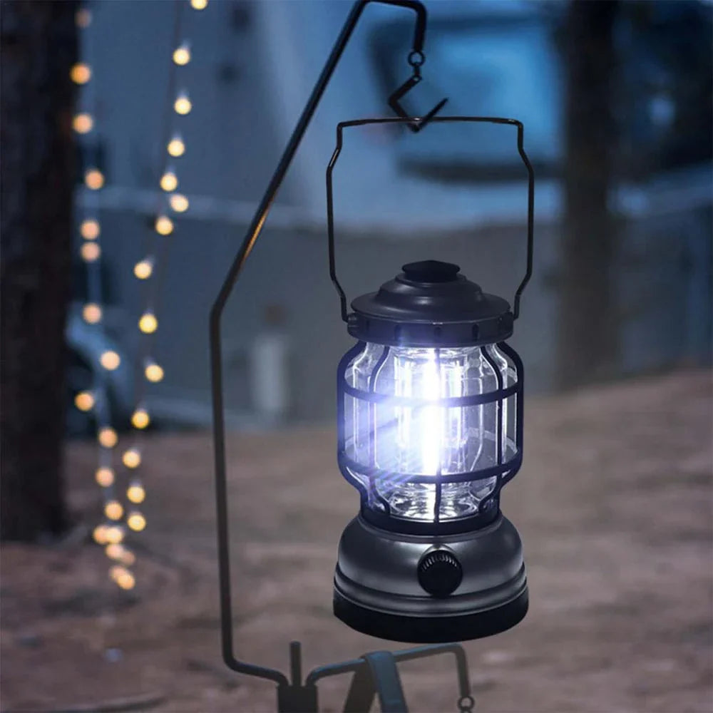 Premium waterproof LED camping lantern with adjustable brightness and USB rechargeable power