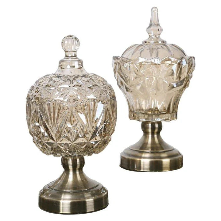 Elegant Nordic crystal glass storage pot with a minimalist design, perfect for storing pantry items and displaying as a decorative centrepiece.
