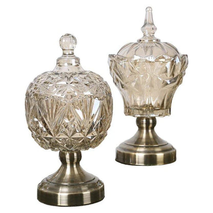 Elegant Nordic crystal glass storage pot with a minimalist design, perfect for storing pantry items and displaying as a decorative centrepiece.