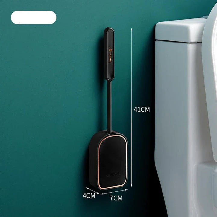 Eco-Friendly Silicone Toilet Brush with Quick-Dry Holder for Thorough, Hygienic Bathroom Cleaning