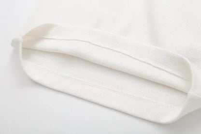 Contrast Colour Cross V-Neck Sling Top in Luxurious Chenille Fabric with Asymmetric Design