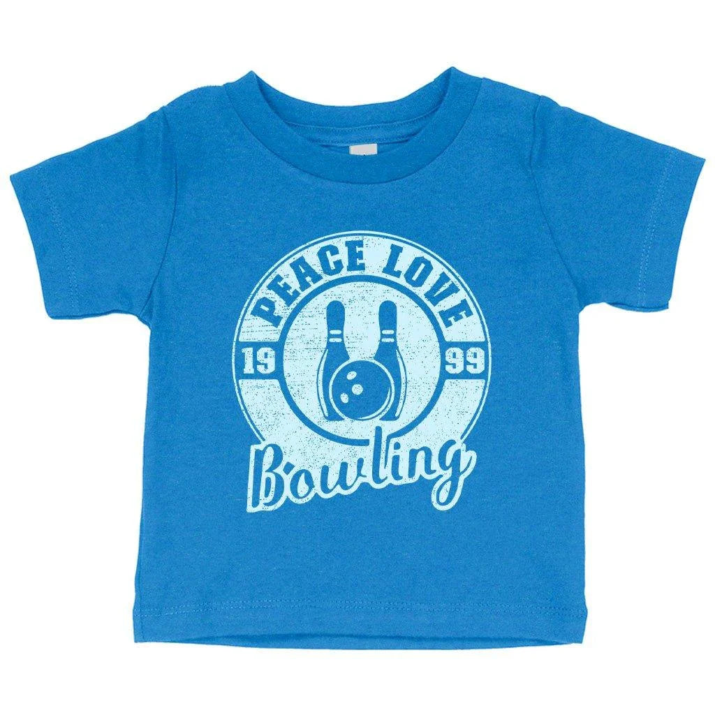 Cosy and comfortable baby bowling t-shirt in white, made with premium Airlume cotton for a flexible fit