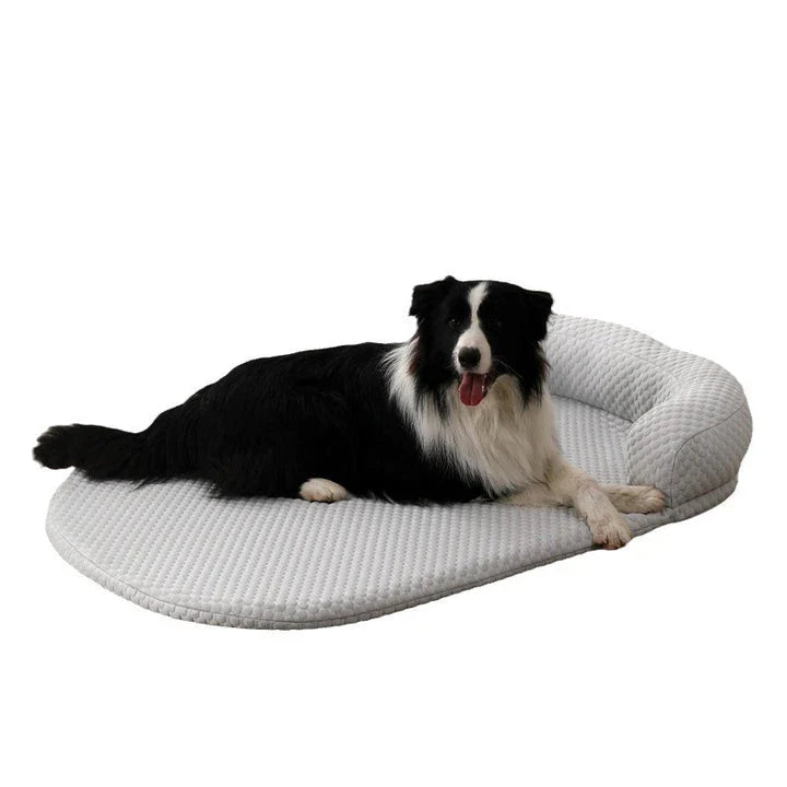 A breathable, ice-filled pet cooling mat in a variety of stylish colours for use in kennels, beds, or anywhere your pet lounges.