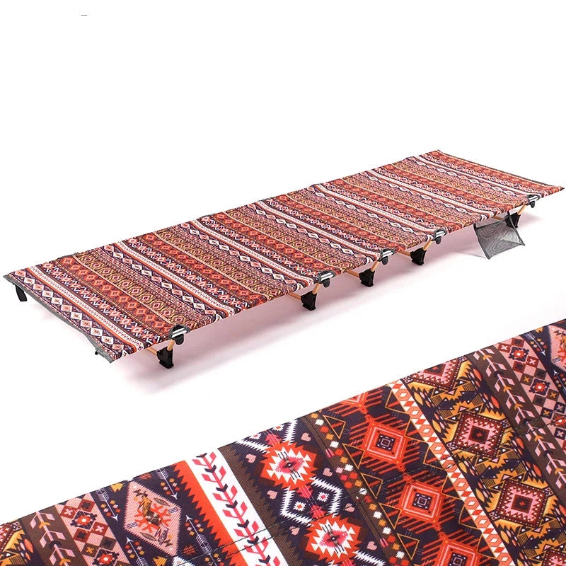 Robust Outdoor Folding Camping Cot with Durable Aluminium Frame and Spacious 185cm Design