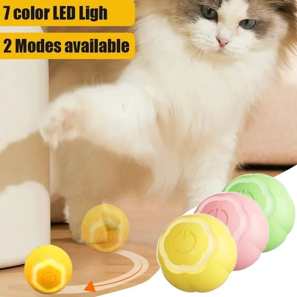 Intelligent LED Cat Toy Ball with dynamic movements and vibrant lights to engage your cat's natural hunting instincts