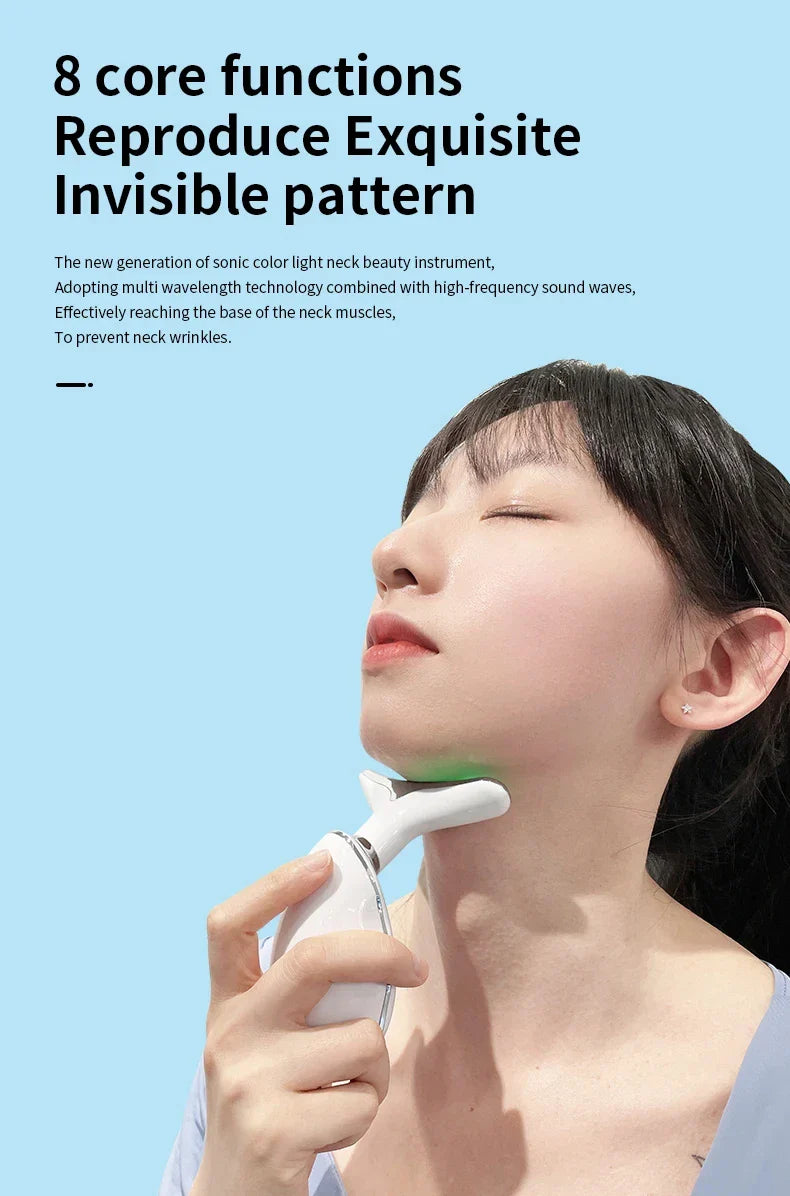 Premium skin tightening and facial massager with LED photon therapy to reduce wrinkles, tighten skin, and improve overall skin health