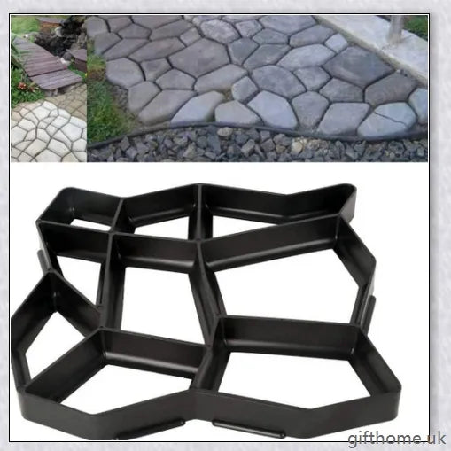 Durable, reusable DIY paving mould for creating custom garden paths, patios, and walkways in a variety of patterns