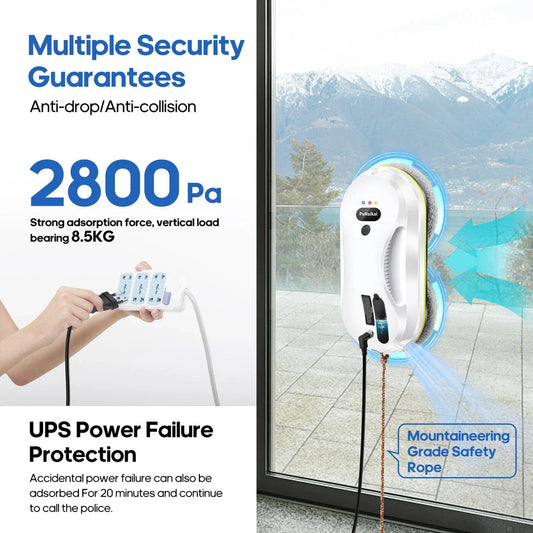 Automated window cleaning robot with remote control and water spray function