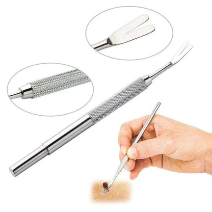 Premium stainless steel pet flea treatment tweezers with dual-ended precision design for effective flea removal