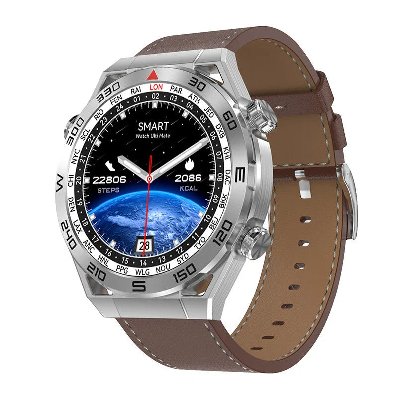 Premium smart watch with sleek alloy body, fitness tracking, and wireless charging capabilities