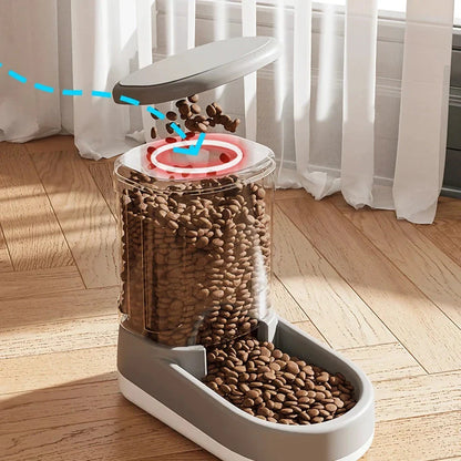 Large 3.8L Capacity Automatic Pet Food Dispenser for Dogs and Cats in Blue