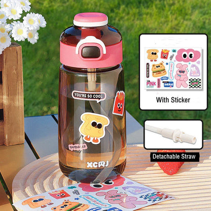 Stylish 700ml plastic water bottle with DIY stickers for personalization, suitable for various beverages and on-the-go use