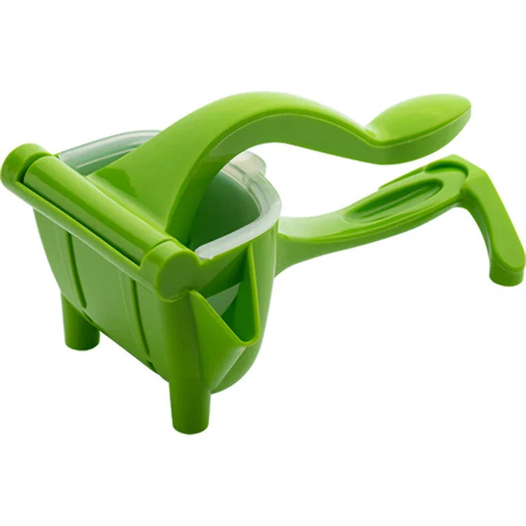 Premium manual fruit and citrus juicer with compact, portable design and multiple colour options