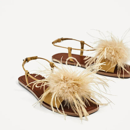 Fairy Beach Flat Bohemian Roman Sandals in ginger colour, featuring a unique Bohemian-inspired design and comfortable, durable construction.