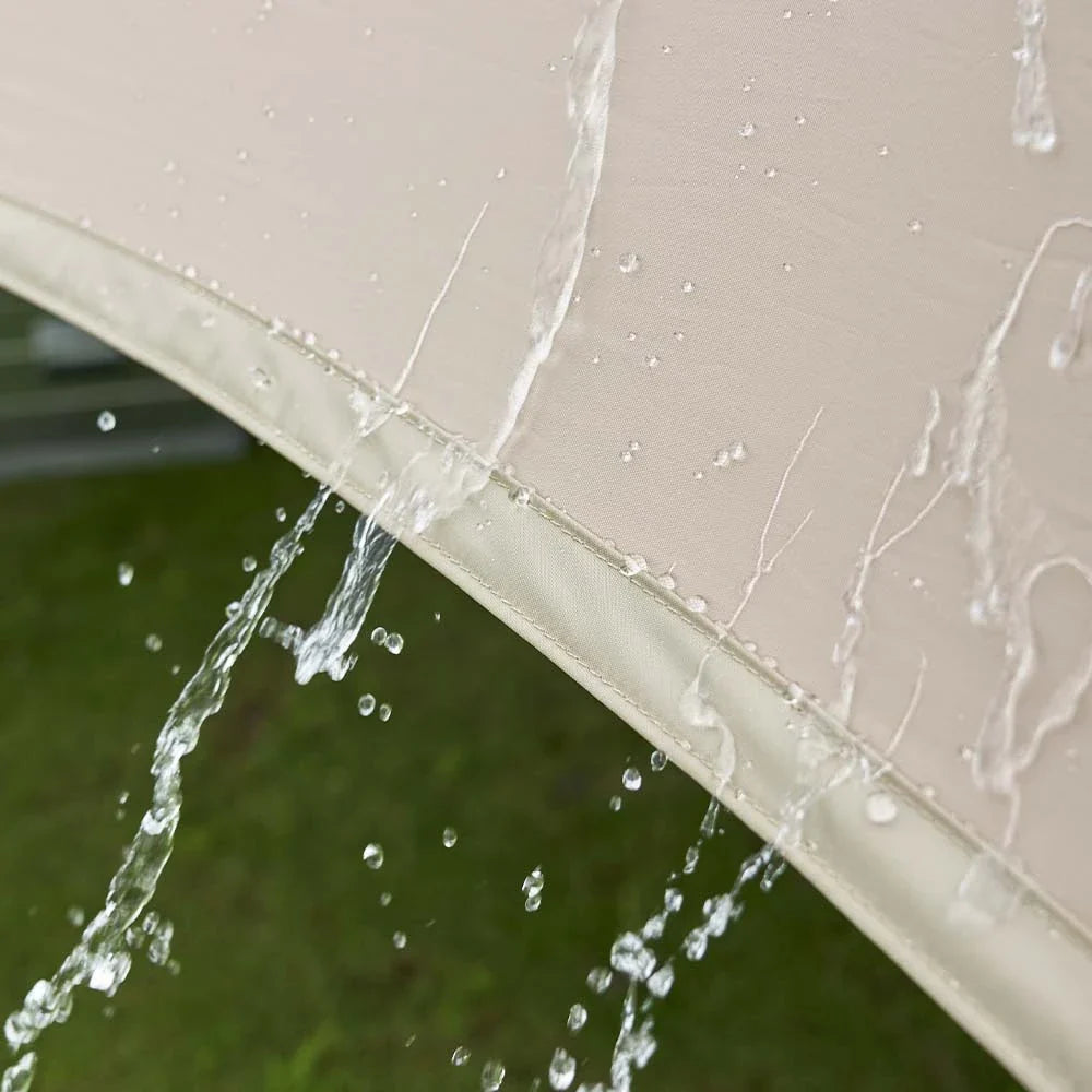 Camping Hexagonal Sun Shelter with durable aluminum frame and waterproof UV-blocking fabric for outdoor activities in the UK