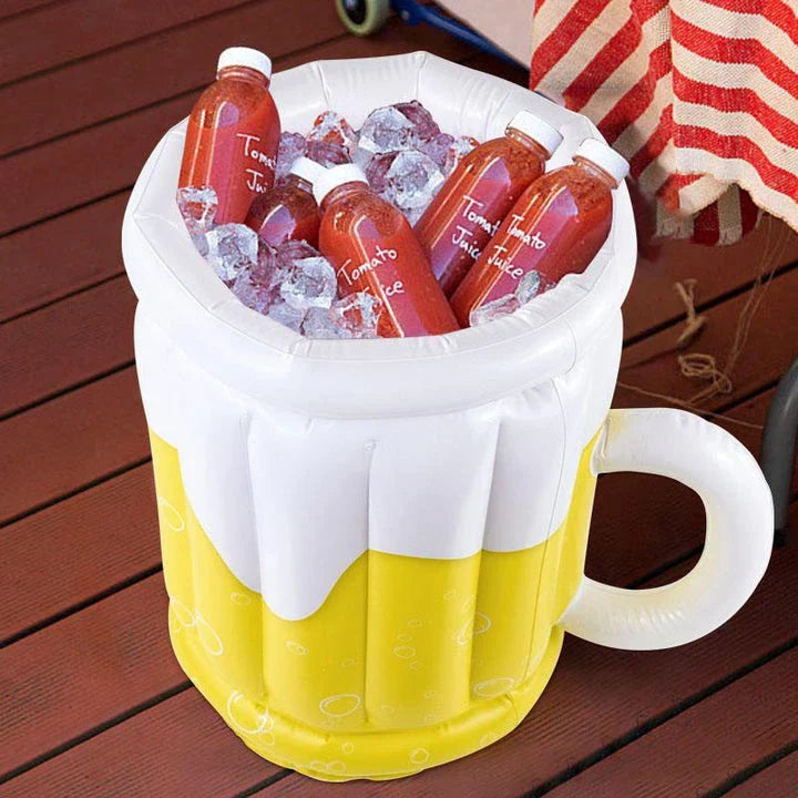 Premium inflatable ice bucket in bright yellow colour, perfect for summer parties and events