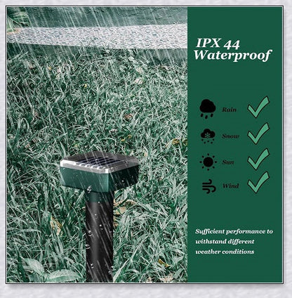 Premium solar-powered snake repellent device with ultrasonic waves for effective pest deterrence in UK gardens