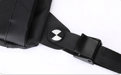 A sleek, sophisticated messenger bag made of premium PU leather, designed for the modern, urbane gentleman in the UK.