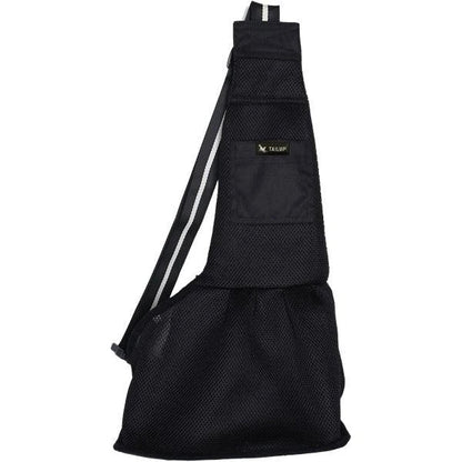 Premium pet carrying sling bag with mesh ventilation, adjustable straps, and reinforced bottom for small dogs and cats up to 6 kg