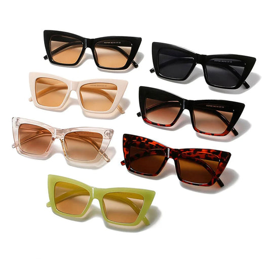 Trendy cat-eye sunglasses with polycarbonate lenses that provide UV400 protection and anti-reflective coating for enhanced clarity