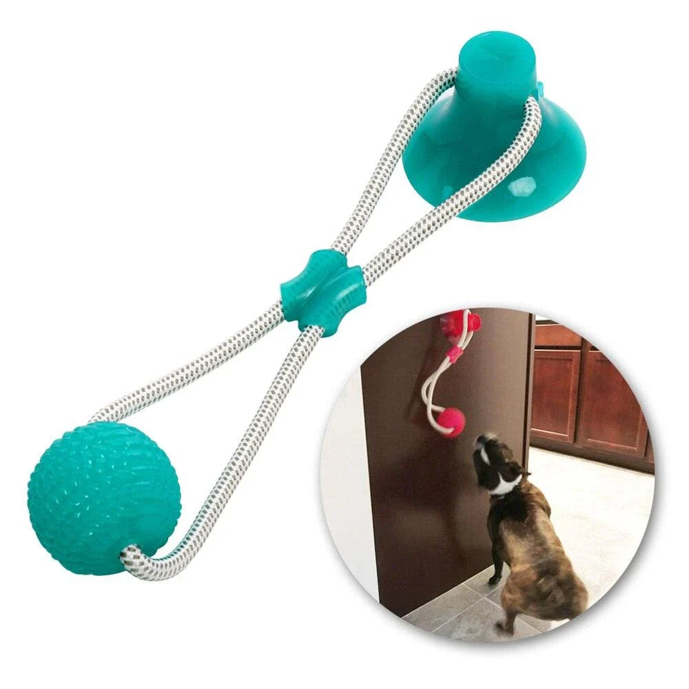 Premium dental cleaning chew toy for pets, made of durable PVC material with a grooved surface to gently massage gums and remove plaque and tartar.