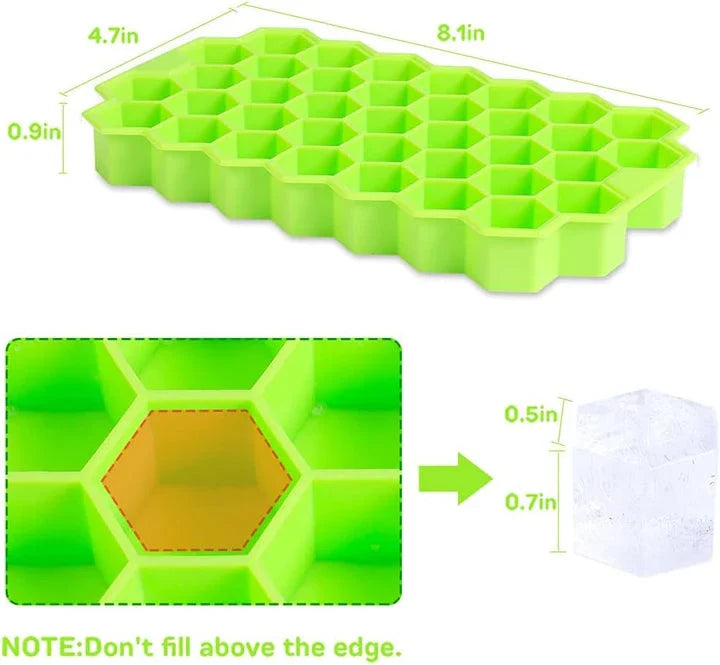 Premium 37-cavity honeycomb silicone ice cube tray for refreshing beverages in the UK
