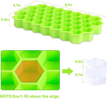 Premium 37-cavity honeycomb silicone ice cube tray for refreshing beverages in the UK