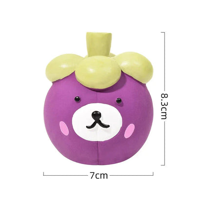 Colourful fruit-shaped squeaky dog toy made of durable, chew-resistant latex material