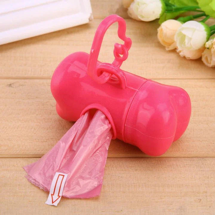 Premium poop waste bags dispenser with compact, discreet design and biodegradable bags for responsible pet waste management