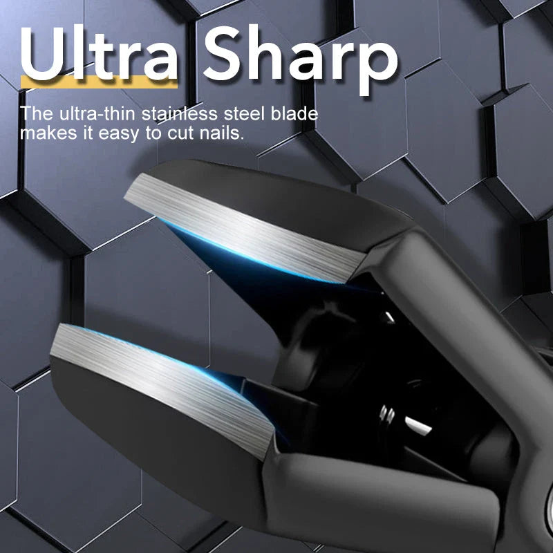 Premium stainless steel anti-splash nail clippers with ergonomic handle for effortless, mess-free nail grooming