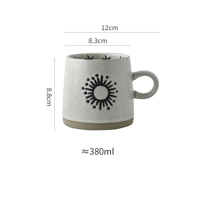 Elegant hand-painted Japanese-inspired ceramic coffee mug with intricate floral design
