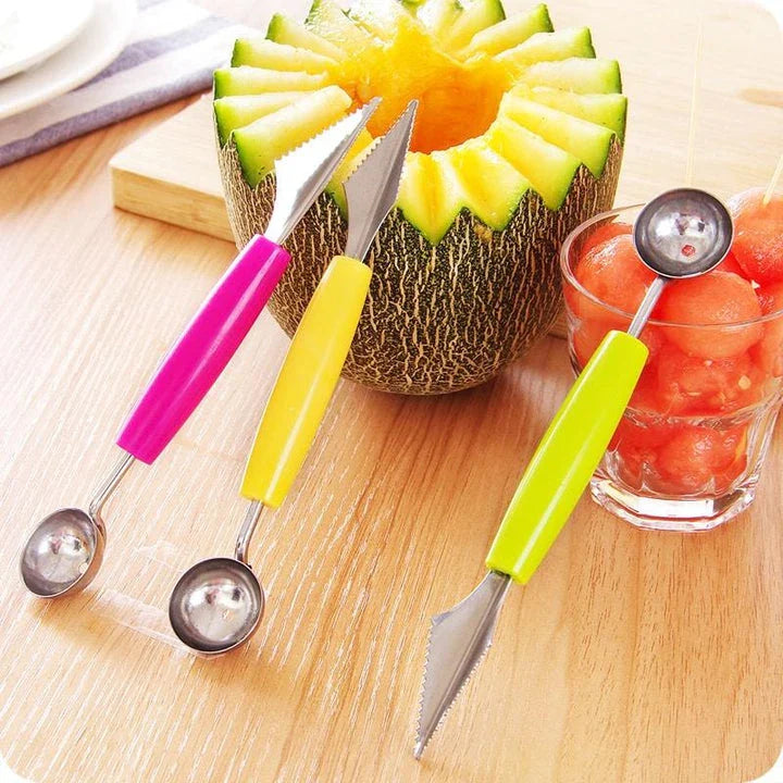A set of premium stainless steel fruit carving tools for creating intricate designs and delicate garnishes