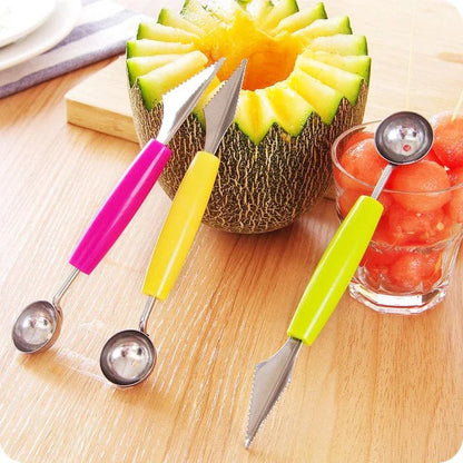 A set of premium stainless steel fruit carving tools for creating intricate designs and delicate garnishes