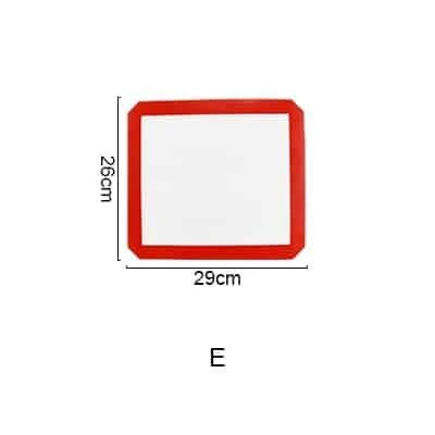 Silicone non-stick baking mat in red and white, suitable for high-temperature baking and easy cleanup