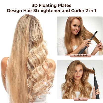 Compact Hair Straightener for Short Hair and Beards - Sleek, Precise Styling Tool with Ceramic Tourmaline Plates