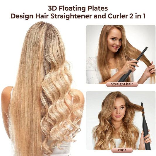 Compact Hair Straightener for Short Hair and Beards - Sleek, Precise Styling Tool with Ceramic Tourmaline Plates