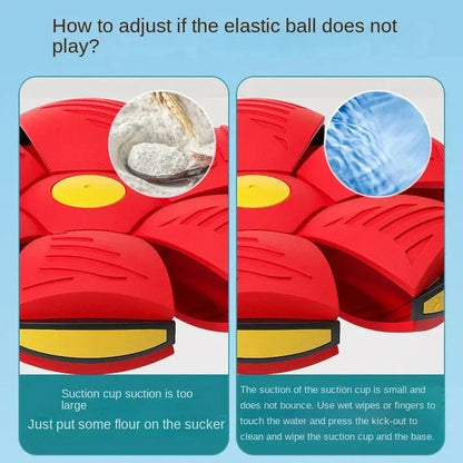 Transforming UFO Ball dog toy in pink, designed for interactive outdoor play and exercise
