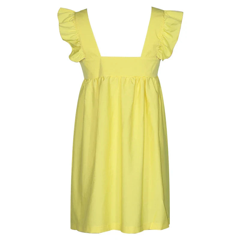 A sophisticated casual dress in a timeless solid colour, made from premium polyester for ultimate comfort and style.